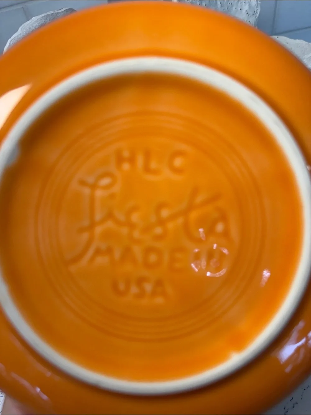 Fiesta Homer Laughlin tangerine 7 in coupe cereal soup bowl retired made in USA